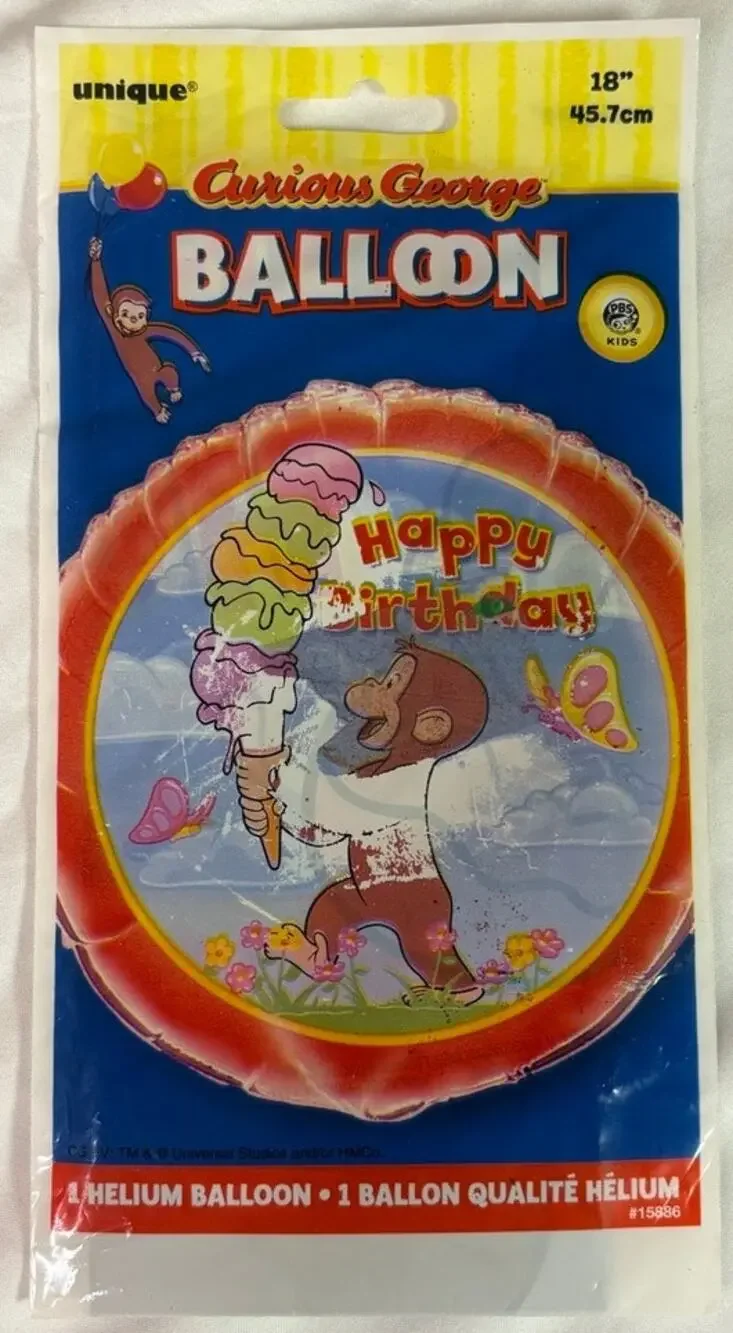 Vintage Curious George Mylar Balloon 18